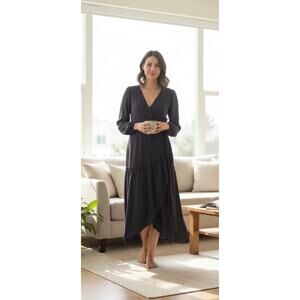 Lovestitch Gray Wrap Midi Dress Size Large
